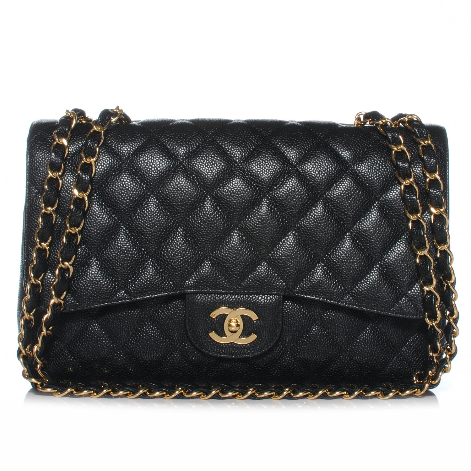 Chanel Caviar Jumbo Single Flap Black 1 of 8