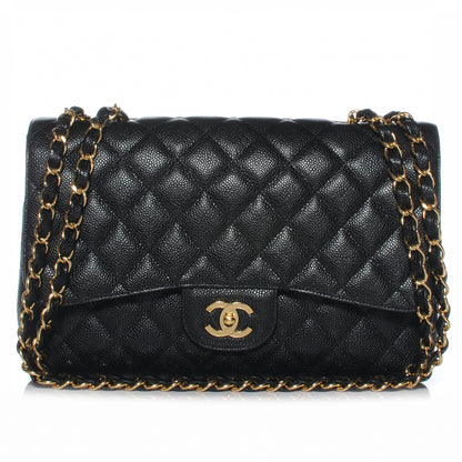 Chanel Caviar Jumbo Single Flap Black 1 of 8