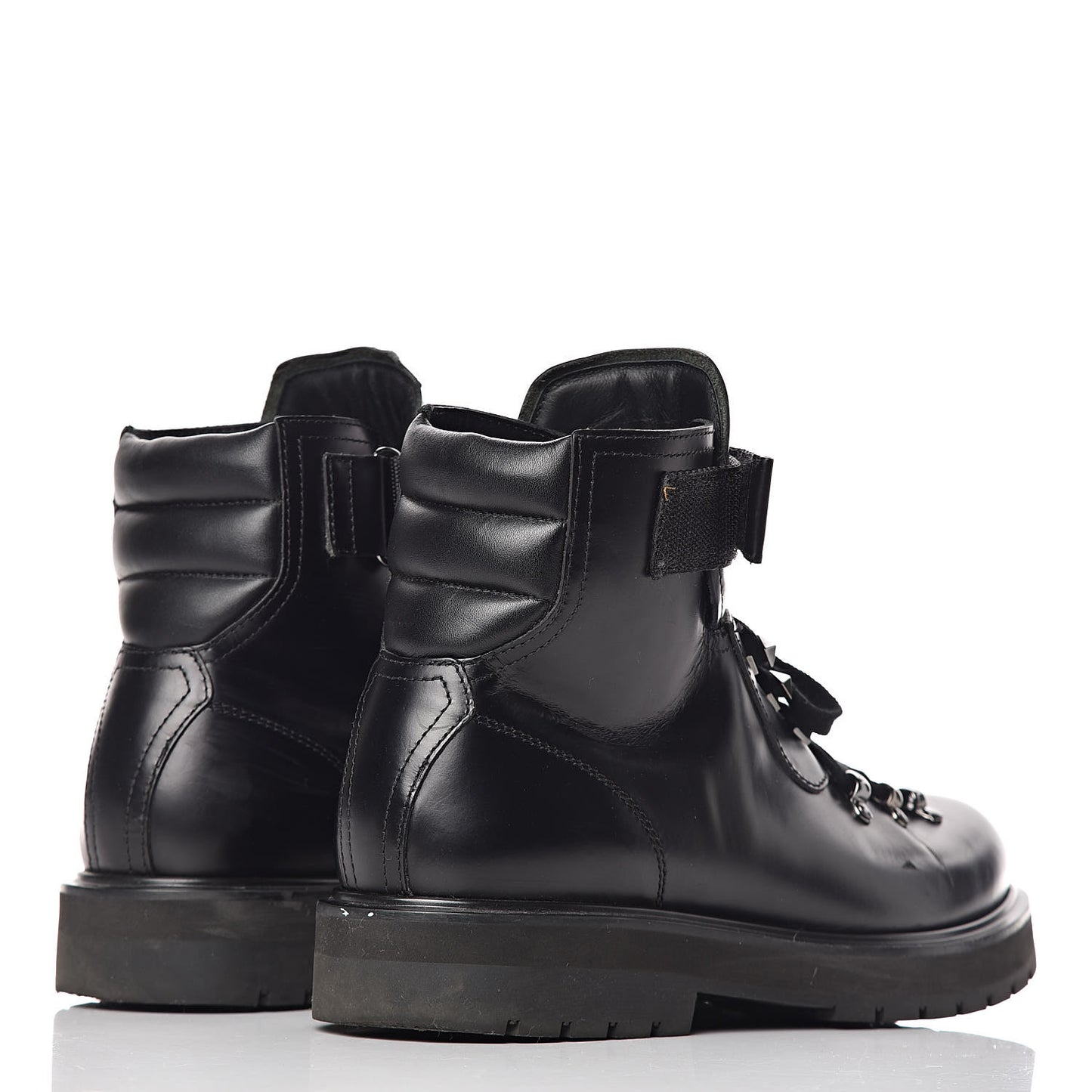 Calfskin Mens Rockstud VLTN Lace Up Boots 42 Black