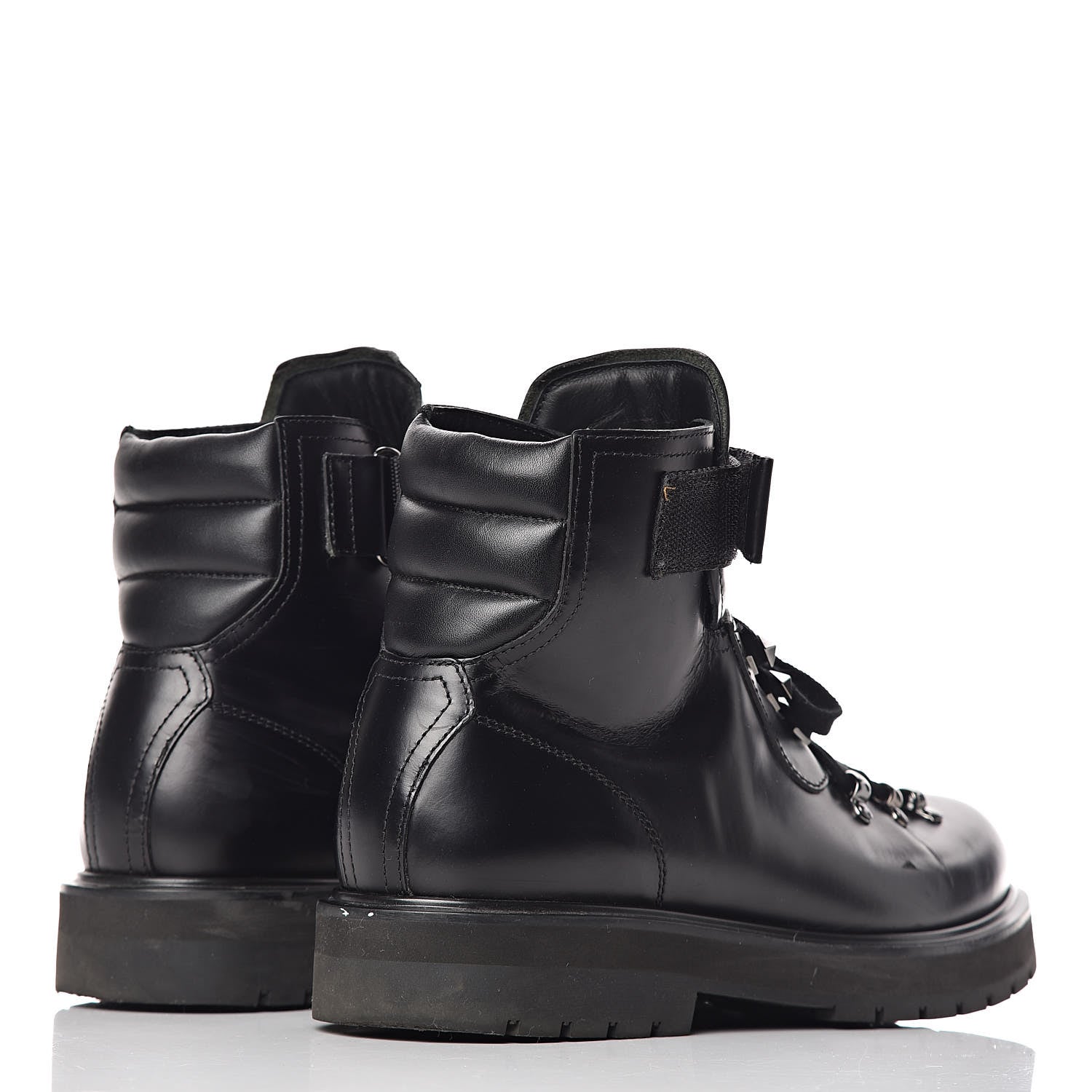 Valentino Garavani Calfskin Mens Rockstud VLTN Lace Up Boots 42 Black 4 of 8
