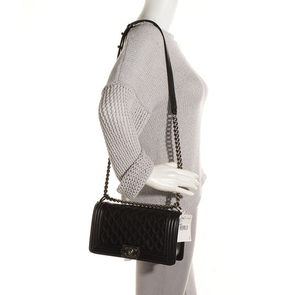 Chanel Lambskin Quilted Medium Boy Flap Black 2 of 8