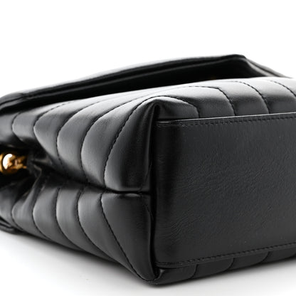 Saint Laurent Calfskin Y Quilted Monogram Small Loulou Chain Satchel Black 9 of 10
