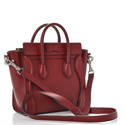 Celine Drummed Calfskin Nano Luggage Merlot 3 of 8