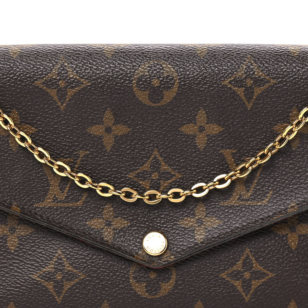 Louis Vuitton Monogram Pochette Felicie Chain Wallet Fuchsia 9 of 12