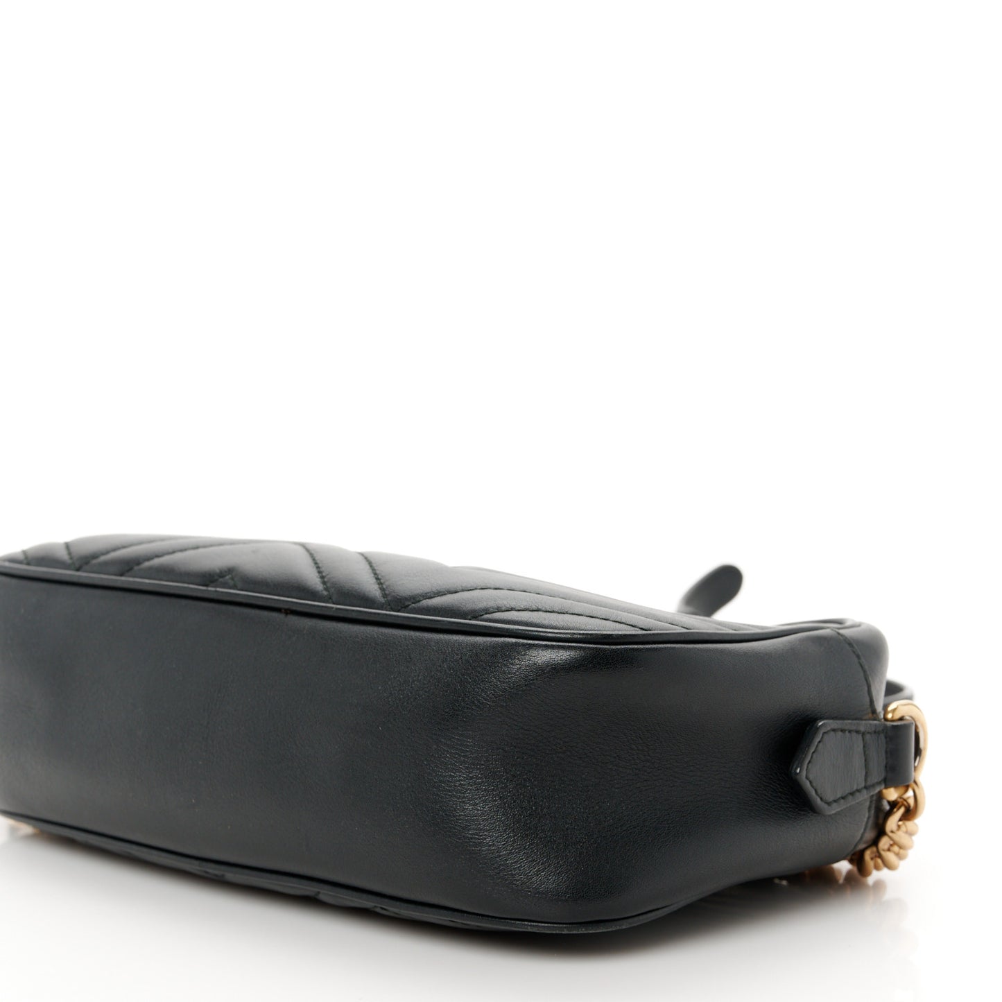 Calfskin Matelasse Small GG Marmont Chain Shoulder Bag Black