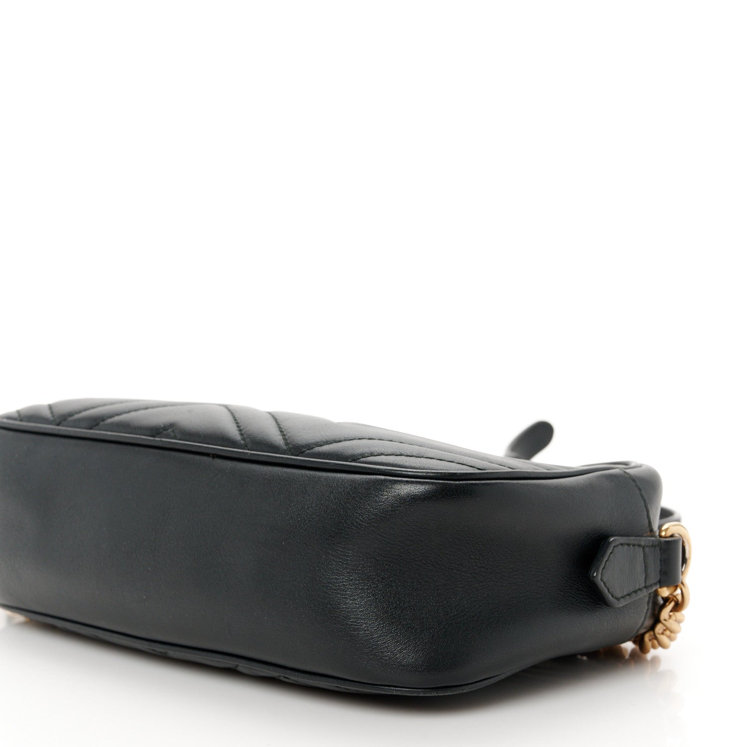 Gucci Calfskin Matelasse Small GG Marmont Chain Shoulder Bag Black 11 of 11