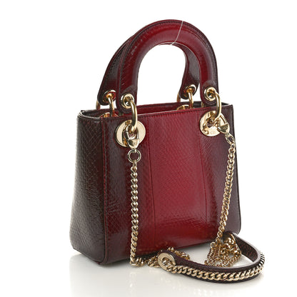 Christian Dior Snakeskin Gradient Mini Lady Dior Red 2 of 10