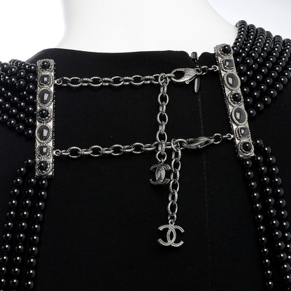 Chanel Ruthenium Beaded Gripoix CC Harness Necklace Black 5 of 7