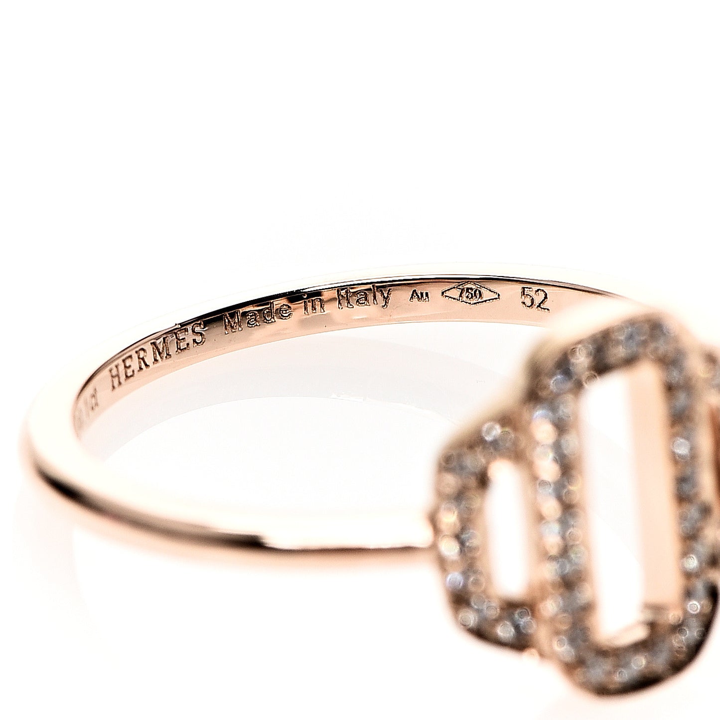 18K Rose Gold Diamond Attelage Ring 52 6