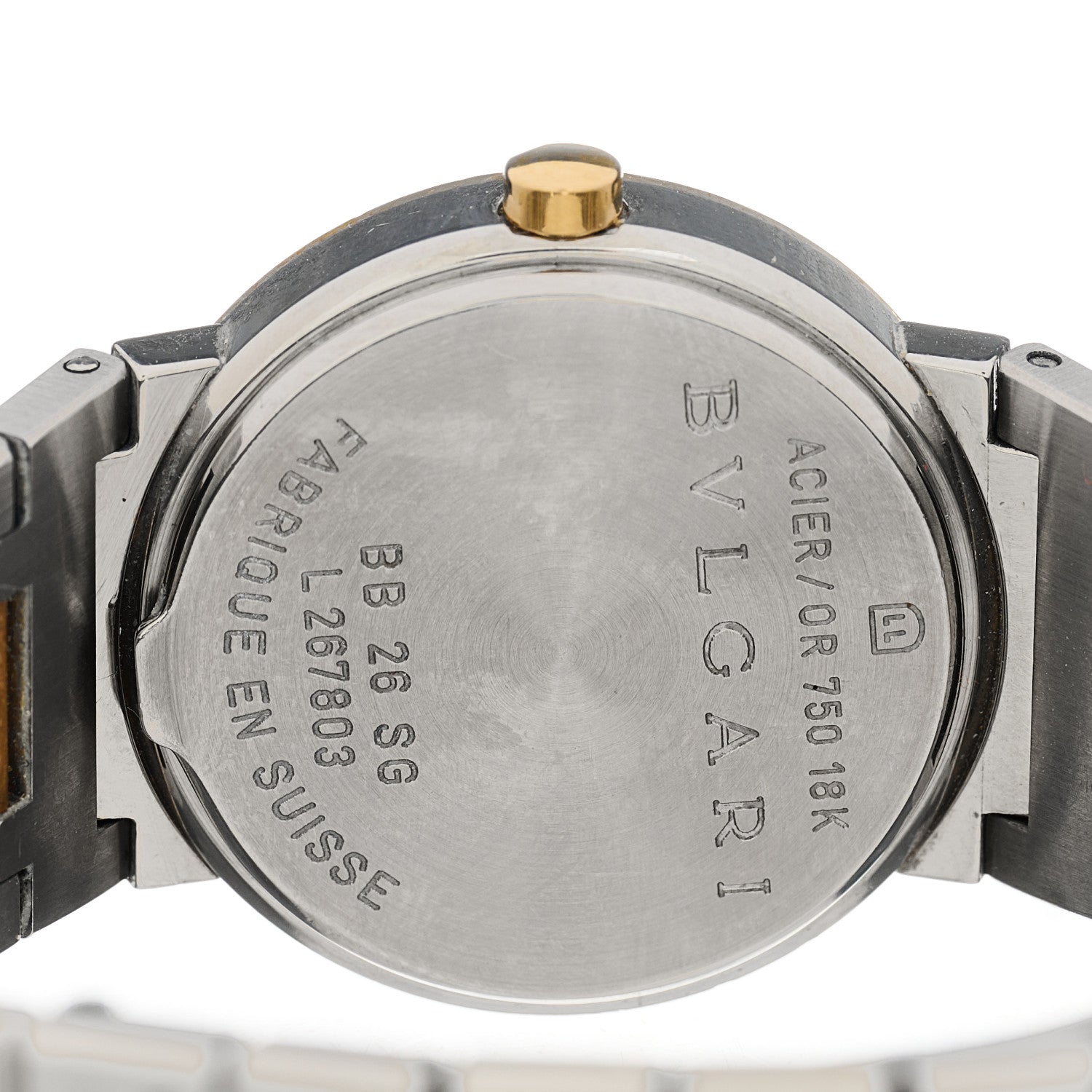 Bulgari Stainless Steel 18K Yellow Gold 26mm Quartz Watch Black 4 of 4