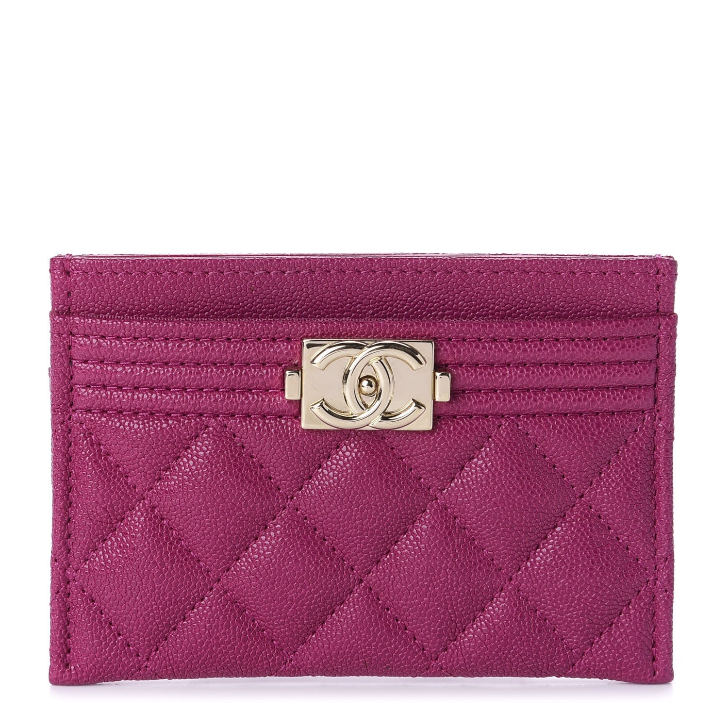 Chanel Caviar Quilted Boy Card Holder Fuchsia 1 of 11