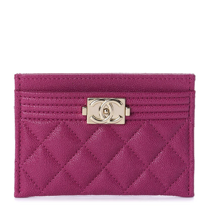 Chanel Caviar Quilted Boy Card Holder Fuchsia 1 of 11