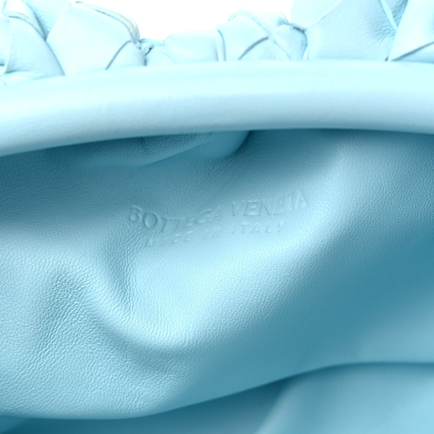 Nappa Maxi Intrecciato The Pouch Oversized Clutch Teal Washed