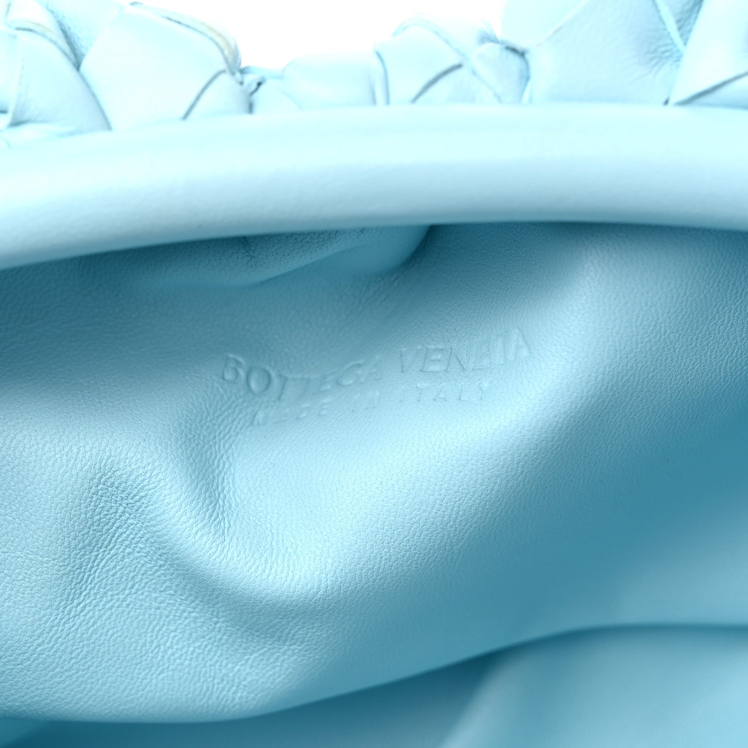 Bottega Veneta Nappa Maxi Intrecciato The Pouch Oversized Clutch Teal Washed 6 of 8