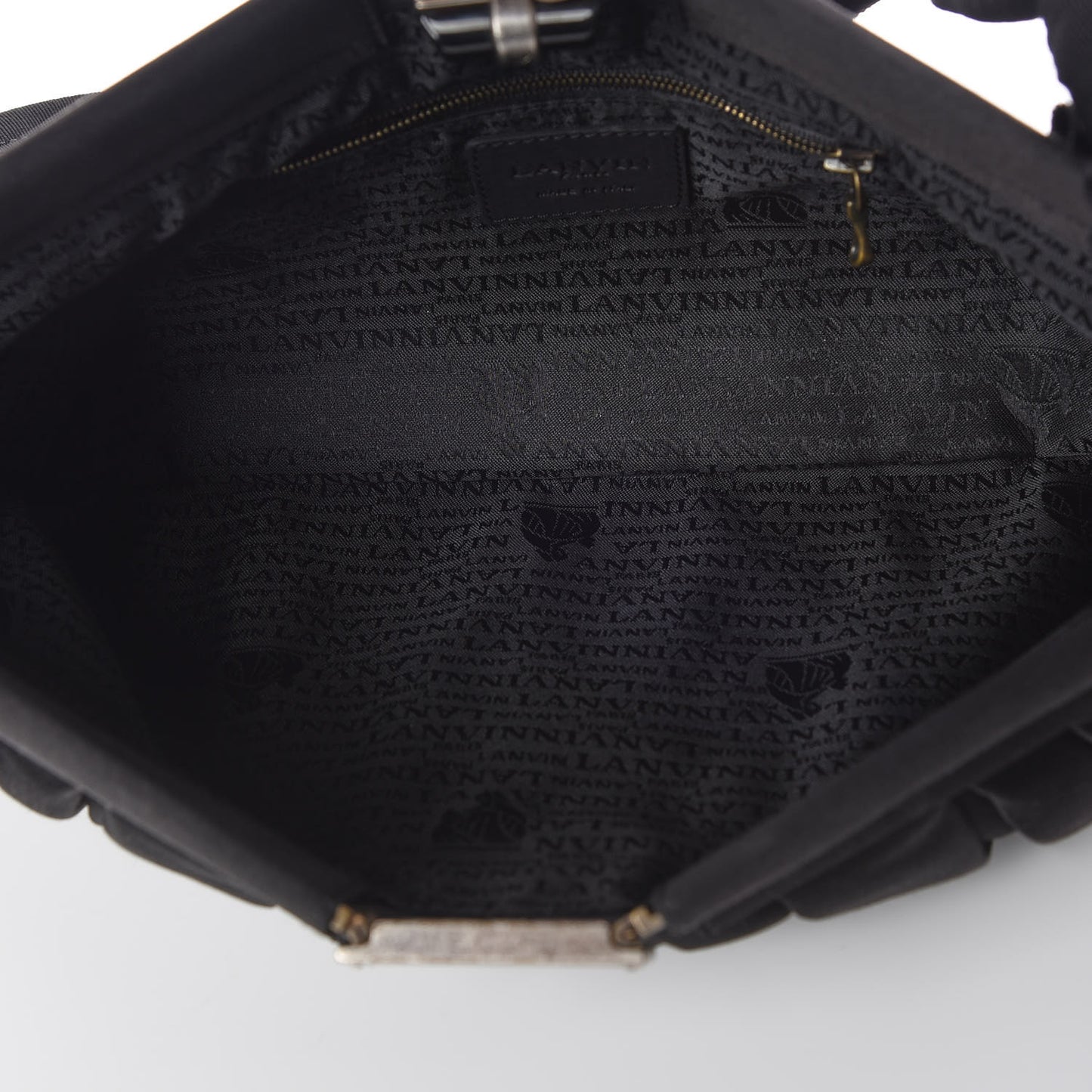 Satin Pleated Shoulder Bag Black