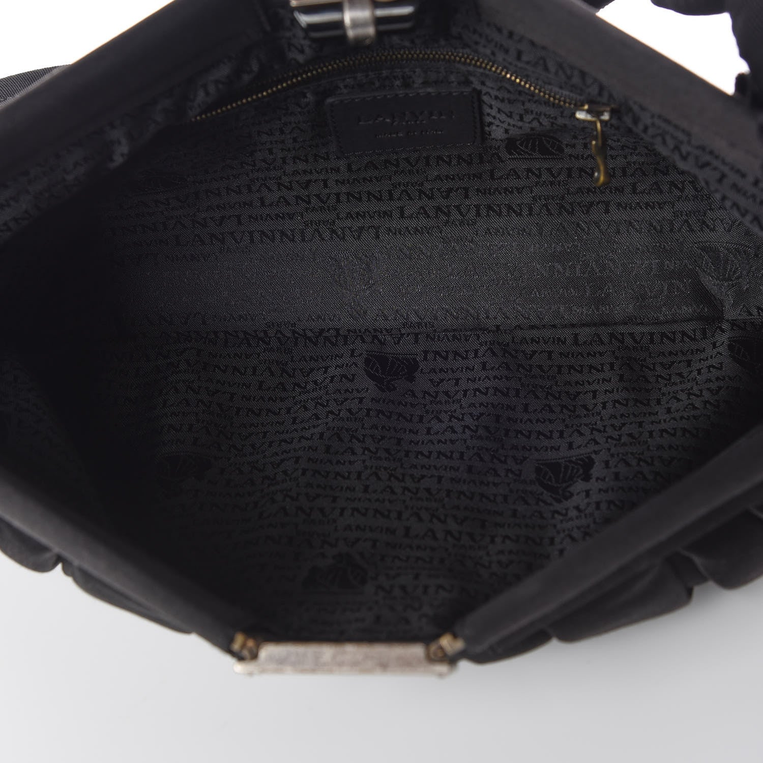 Lanvin Satin Pleated Shoulder Bag Black 7 of 8