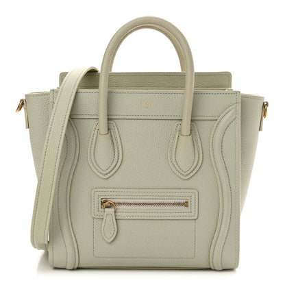 Celine Drummed Calfskin Nano Luggage Vert D'eau 1 of 11