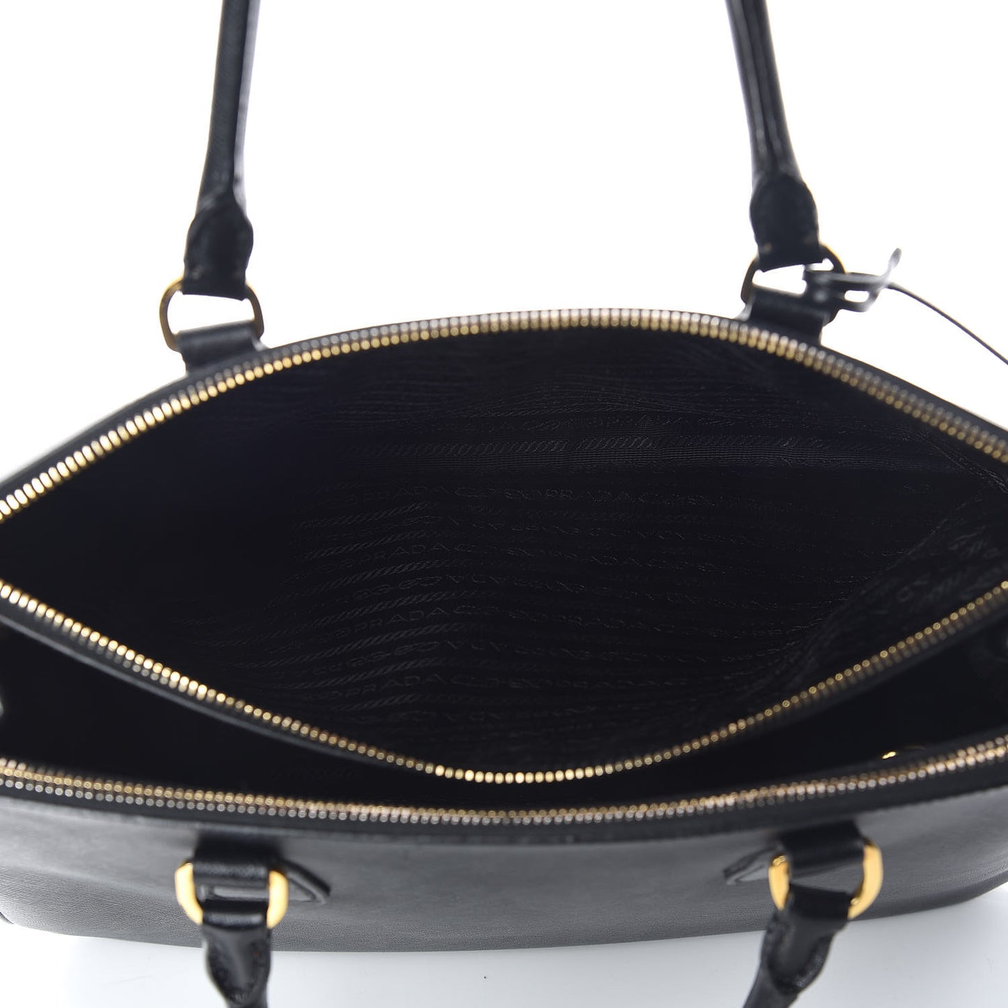 Saffiano Medium Galleria Double Zip Tote Black
