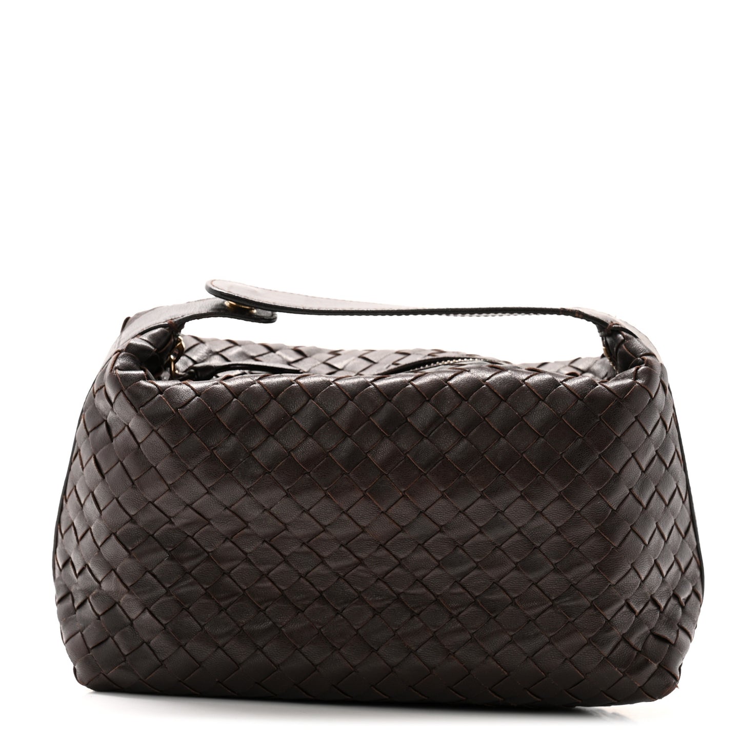 Nappa Intrecciato Large Cosmetic Case Ebano