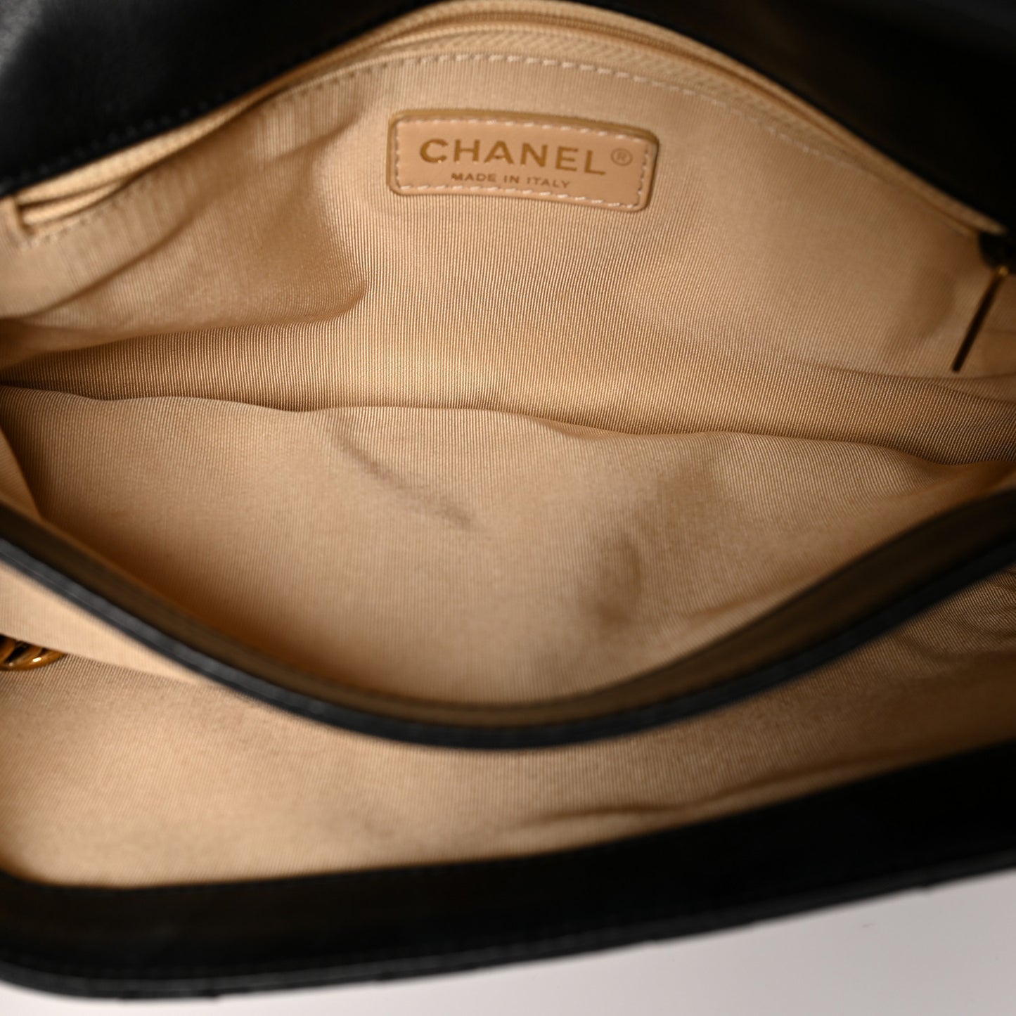 Calfskin Quilted Medium CC Crown Flap Black