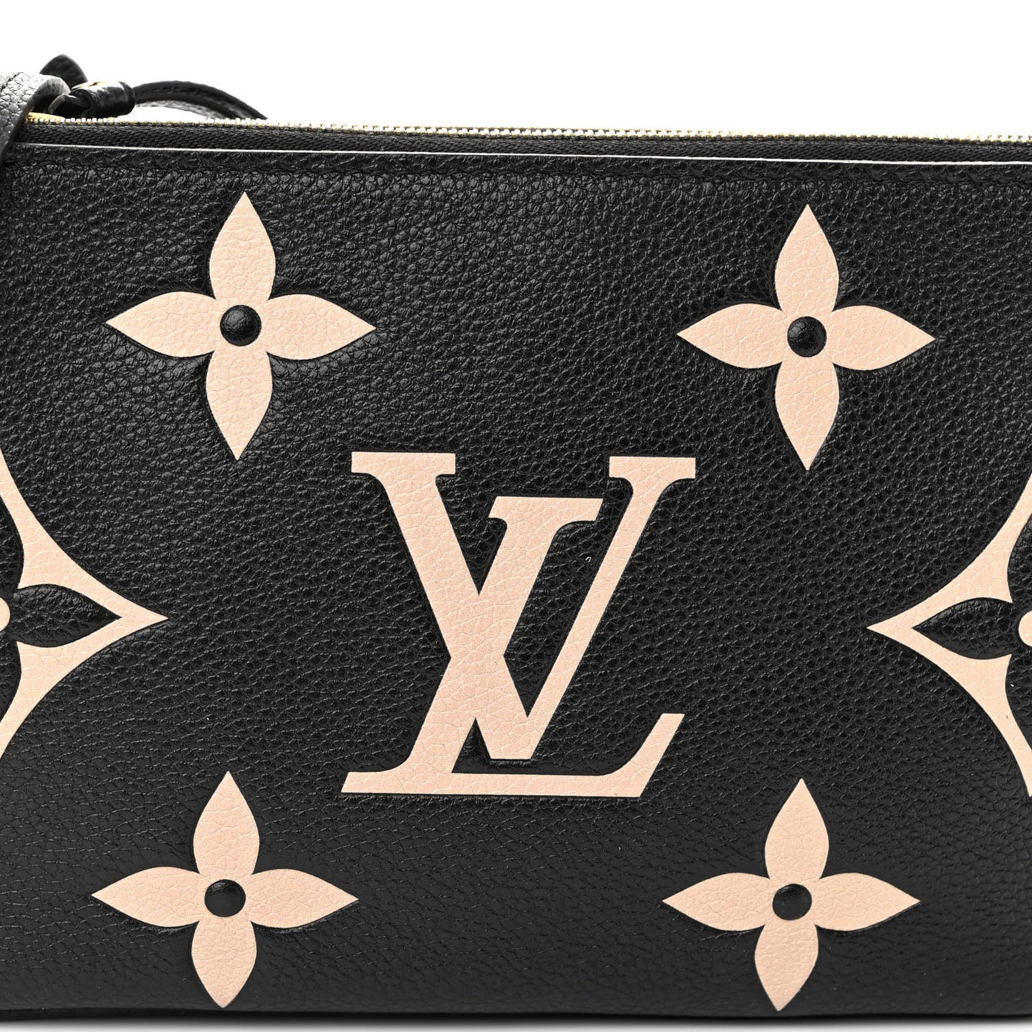 Empreinte Monogram Giant Double Zip Pochette Black Cream