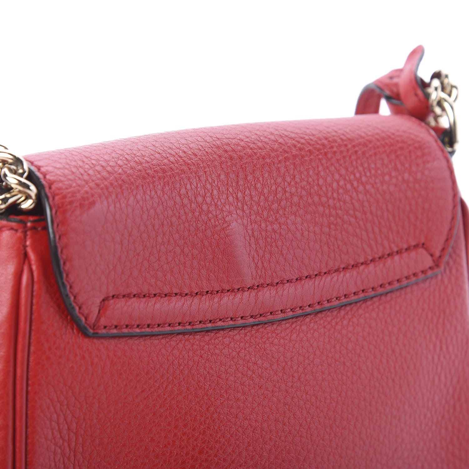 Gucci Pebbled Calfskin Small Soho Flap Crossbody Red 11 of 11