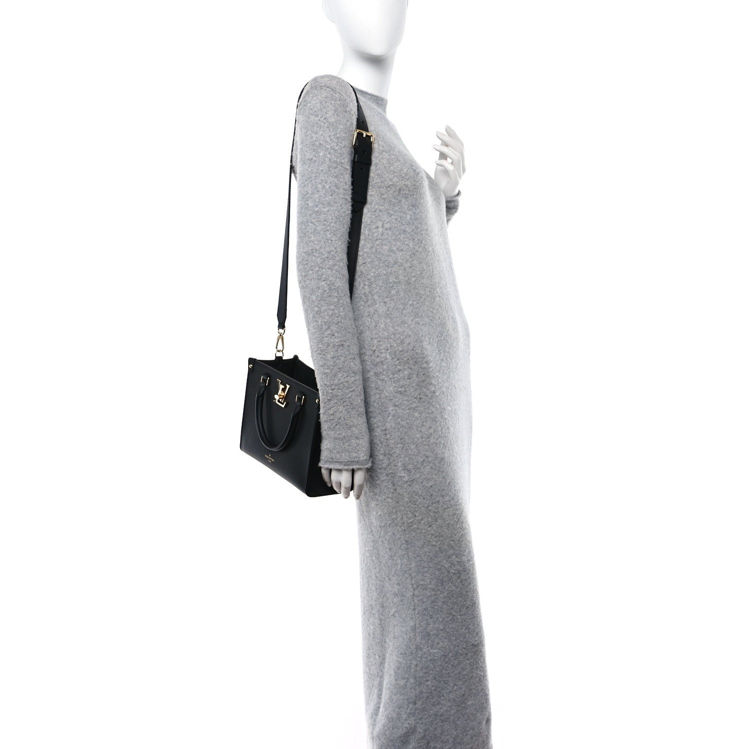 Louis Vuitton Calfskin Lock & Go Tote Black 3 of 11