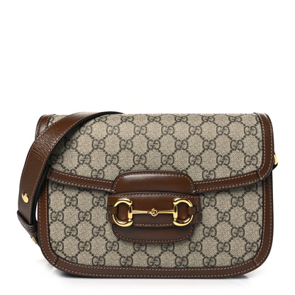 Gucci GG Supreme Monogram Horsebit 1955 Shoulder Bag Beige Brown Sugar 1 of 9