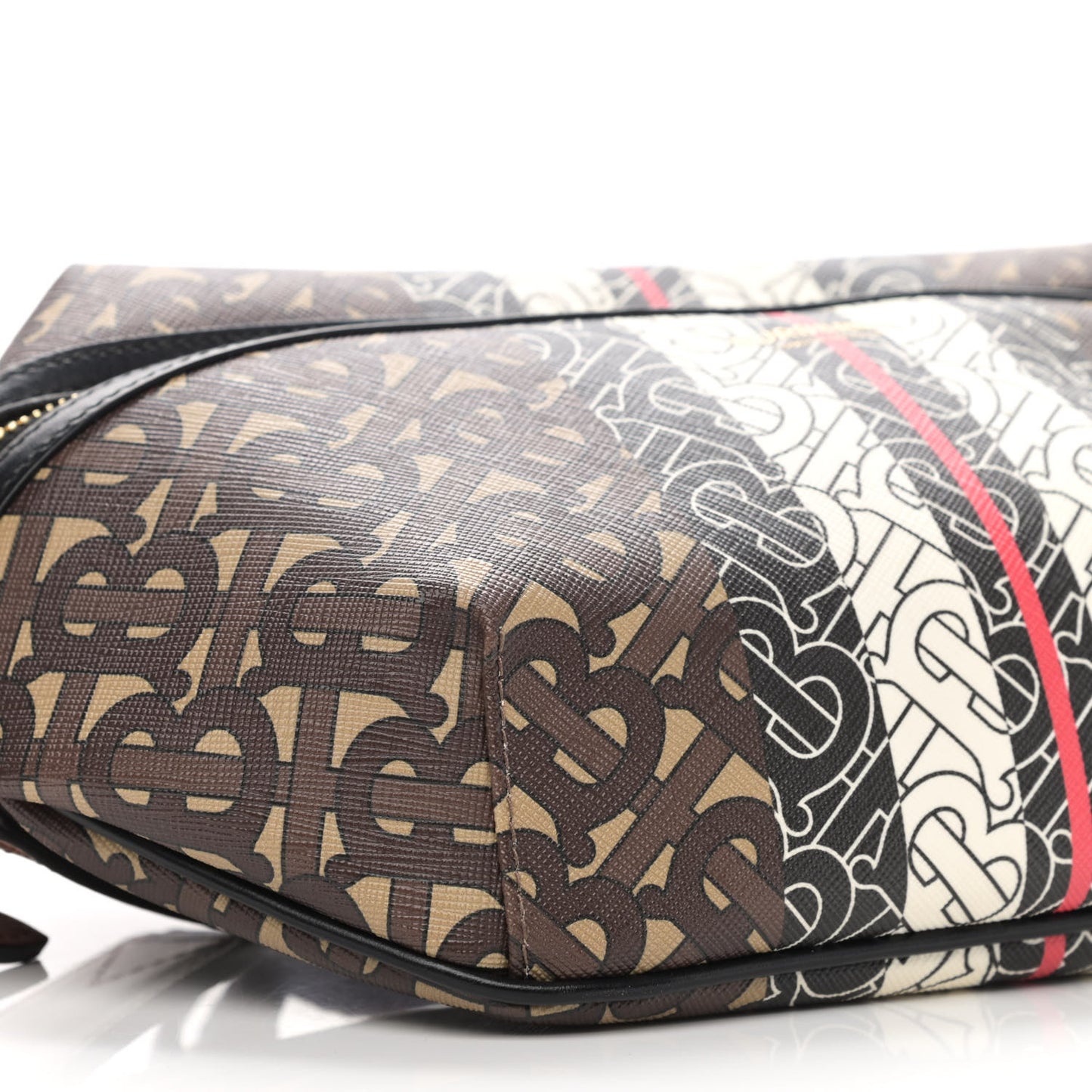 E-Canvas Monogram Stripe Medium Sonny Bum Bag Bridle Brown