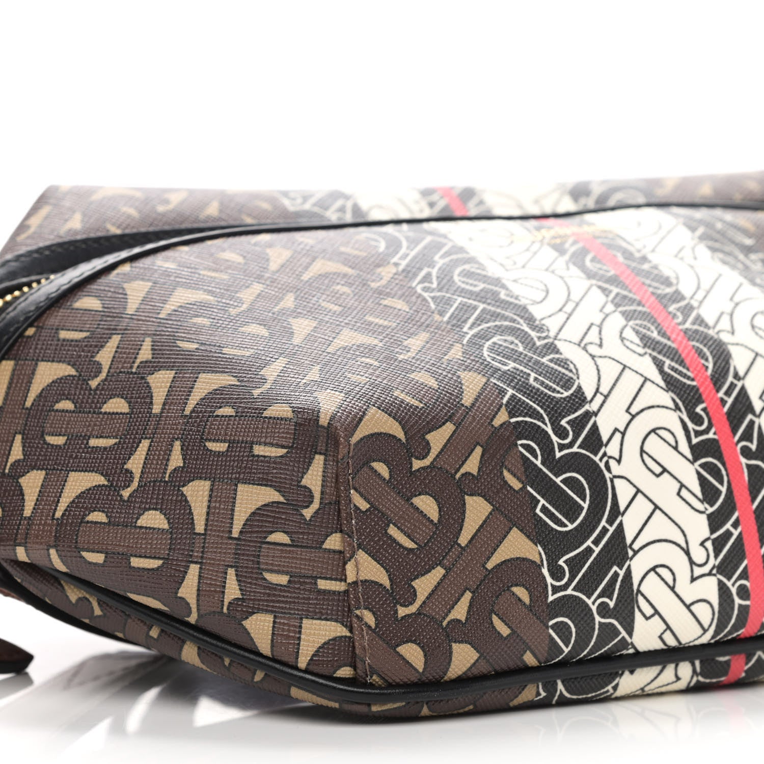 Burberry E-Canvas Monogram Stripe Medium Sonny Bum Bag Bridle Brown 8 of 9