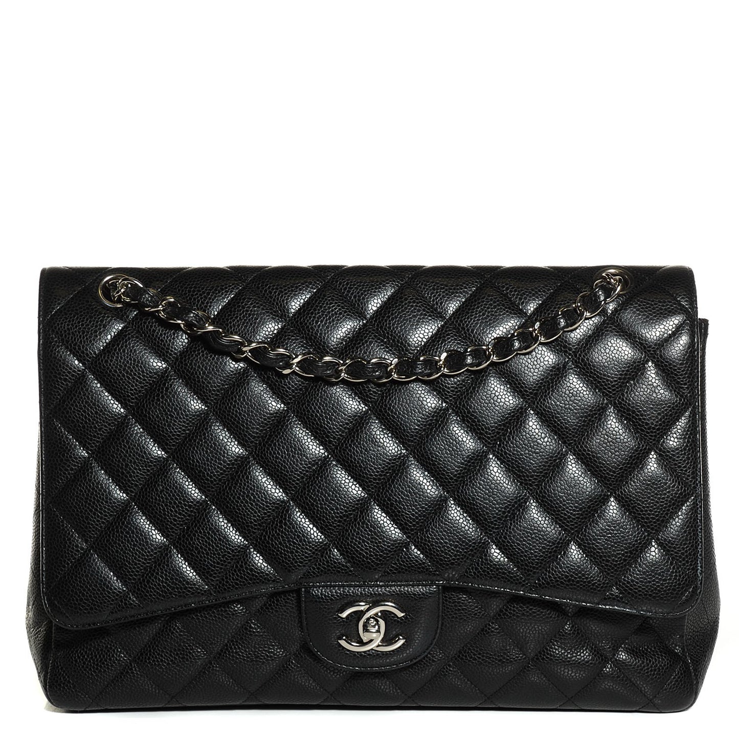 Caviar Quilted Maxi Single Flap Black