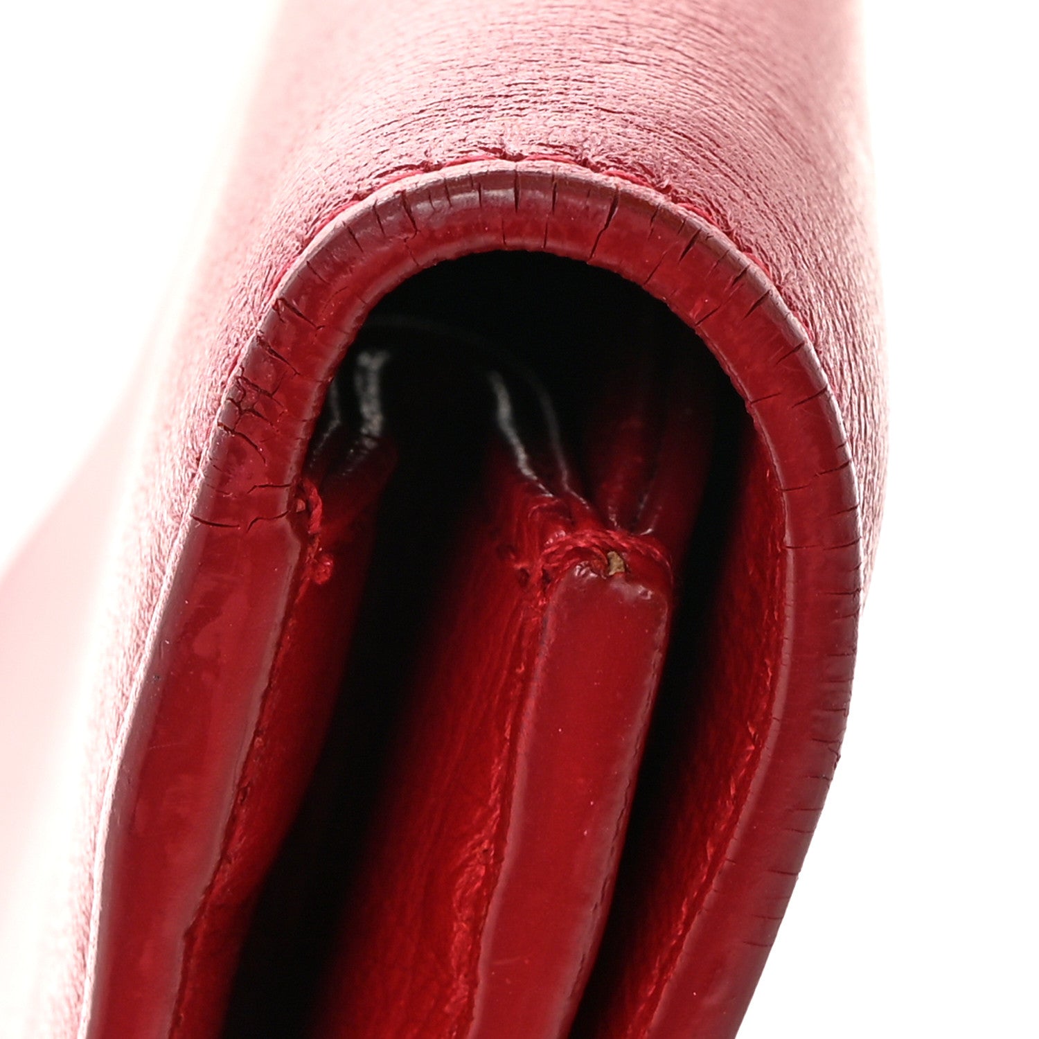 Saint Laurent Calfskin Monogram Large Belle De Jour Clutch Red 8 of 9