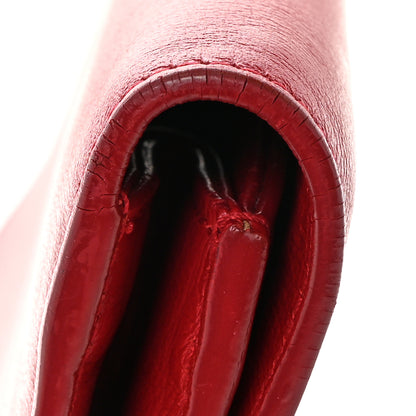 Saint Laurent Calfskin Monogram Large Belle De Jour Clutch Red 8 of 9