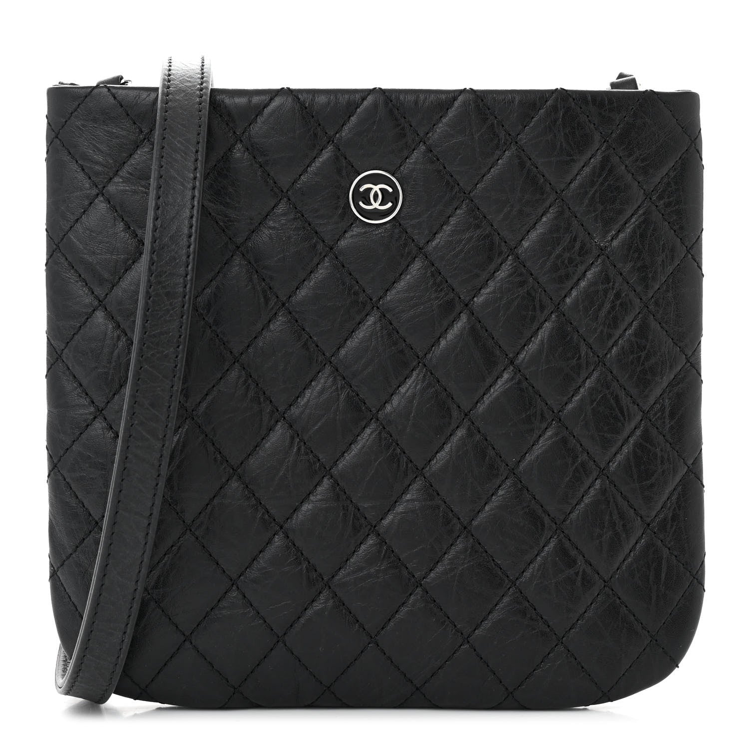 Chanel Aged Calfskin Quilted Crossbody Bag Black 1 of 10