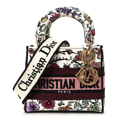 Christian Dior Canvas Florilegio Embroidered Mini Lady D-Lite White Multicolor 1 of 10