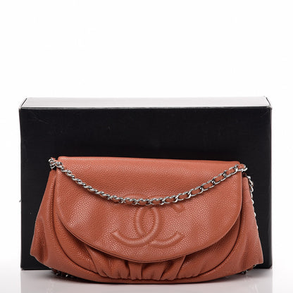 Chanel Caviar Half Moon Wallet On Chain WOC Light Red 13 of 13