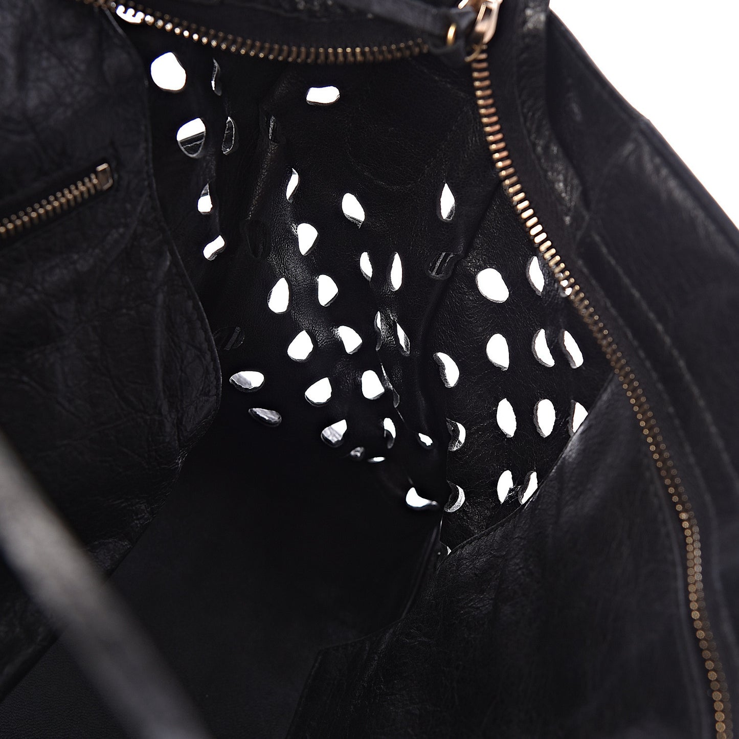Agneau Classic Hardware Perforated Dot City Black