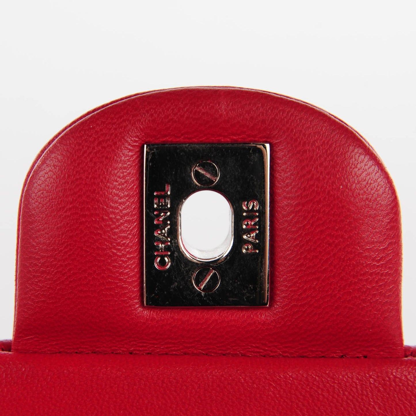 Lambskin Quilted Medium Double Flap Red