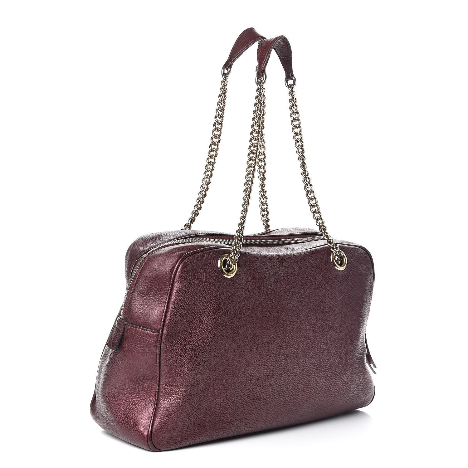 Gucci Metallic Cellarius Calfskin Medium Soho Bowler Classic Burgundy 3 of 13