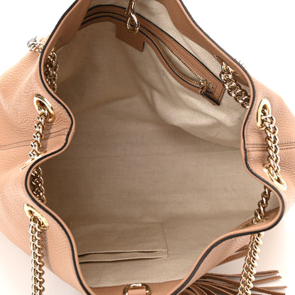 Gucci Pebbled Calfskin Medium Soho Chain Shoulder Bag Camelia 5 of 10