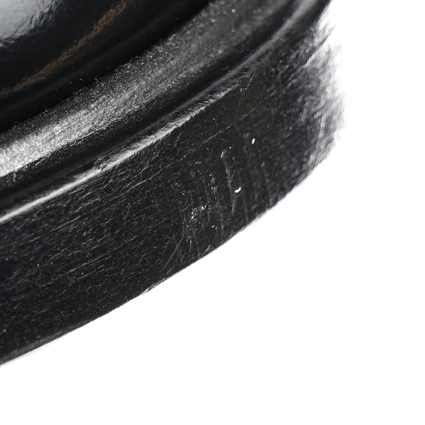 Shiny Calfskin Logo Loafers 40 Black