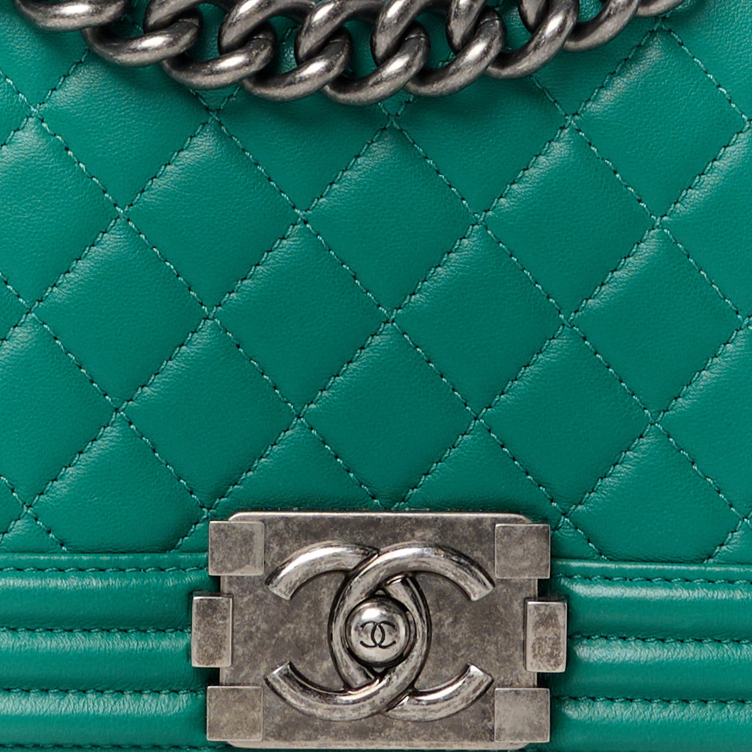Chanel Lambskin Quilted Medium Boy Flap Green 9 of 13