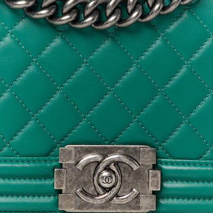 Chanel Lambskin Quilted Medium Boy Flap Green 9 of 13
