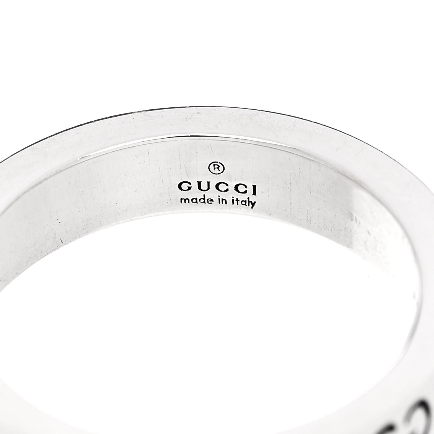 Gucci Sterling Silver Narrow GucciGhost Hamlet Skull Ring 50 5.5 4 of 6