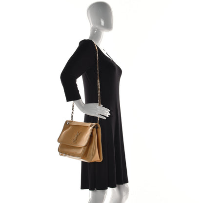 Saint Laurent Lambskin Matelasse Monogram Medium Niki Chain Satchel Dark Sun 2 of 10