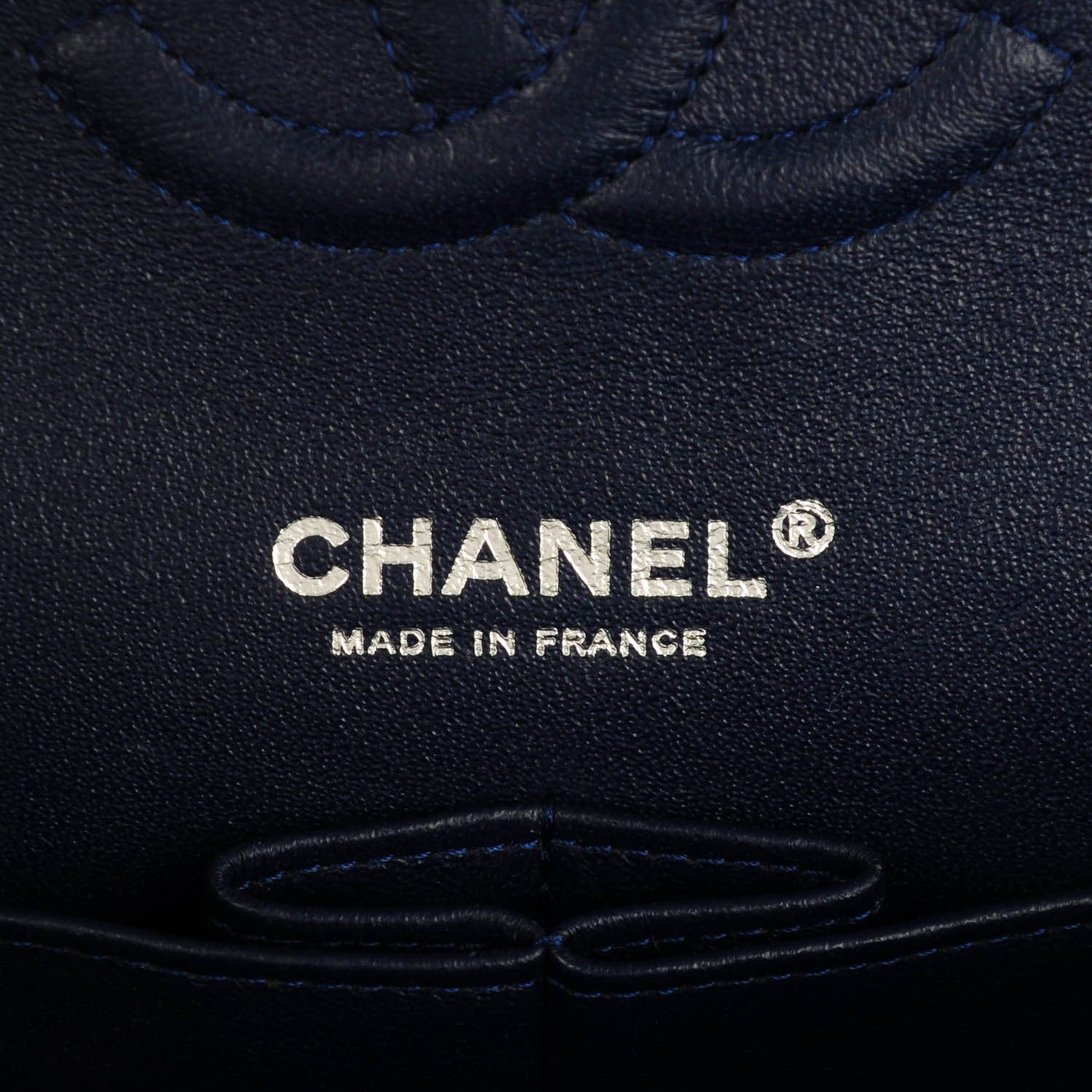 Chanel Velvet Quilted Medium Double Flap Navy Blue 6 of 7
