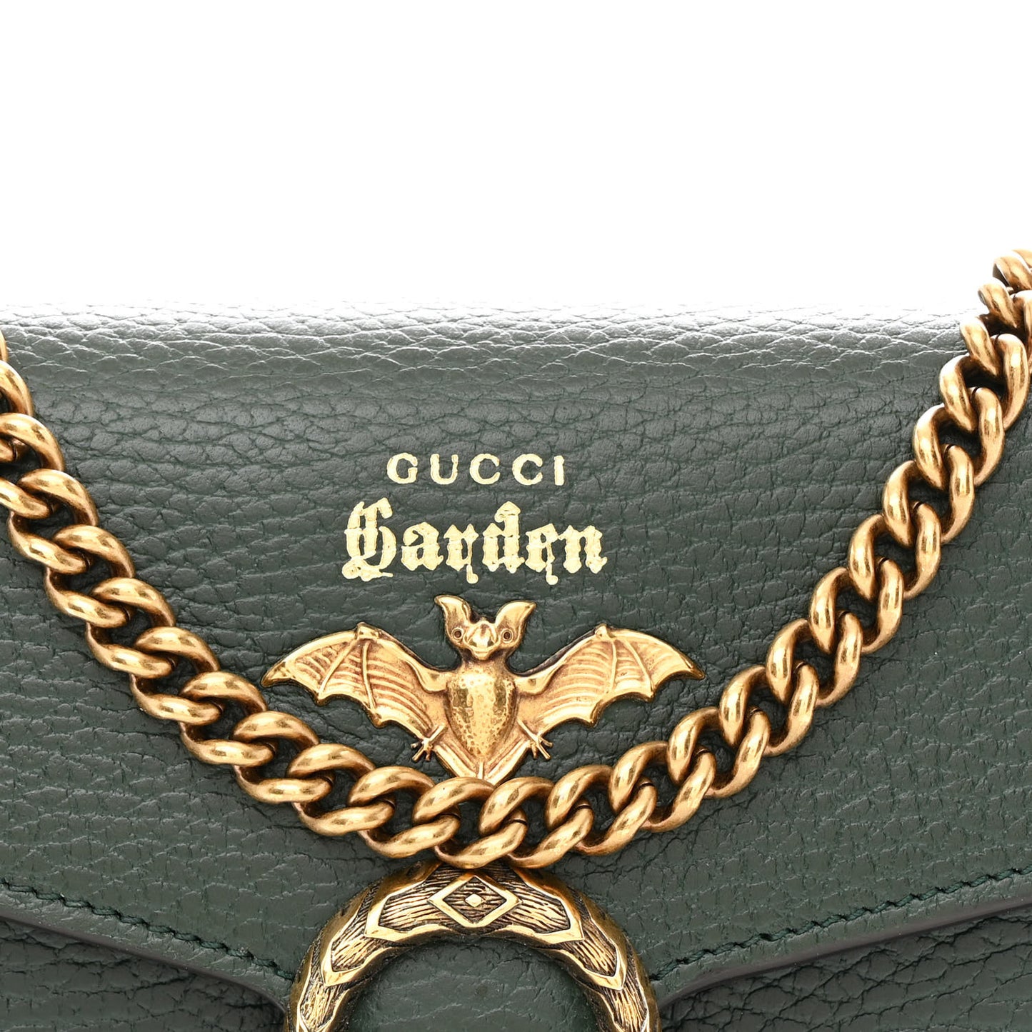 Calfskin Garden Dionysus Chain Wallet Emerald