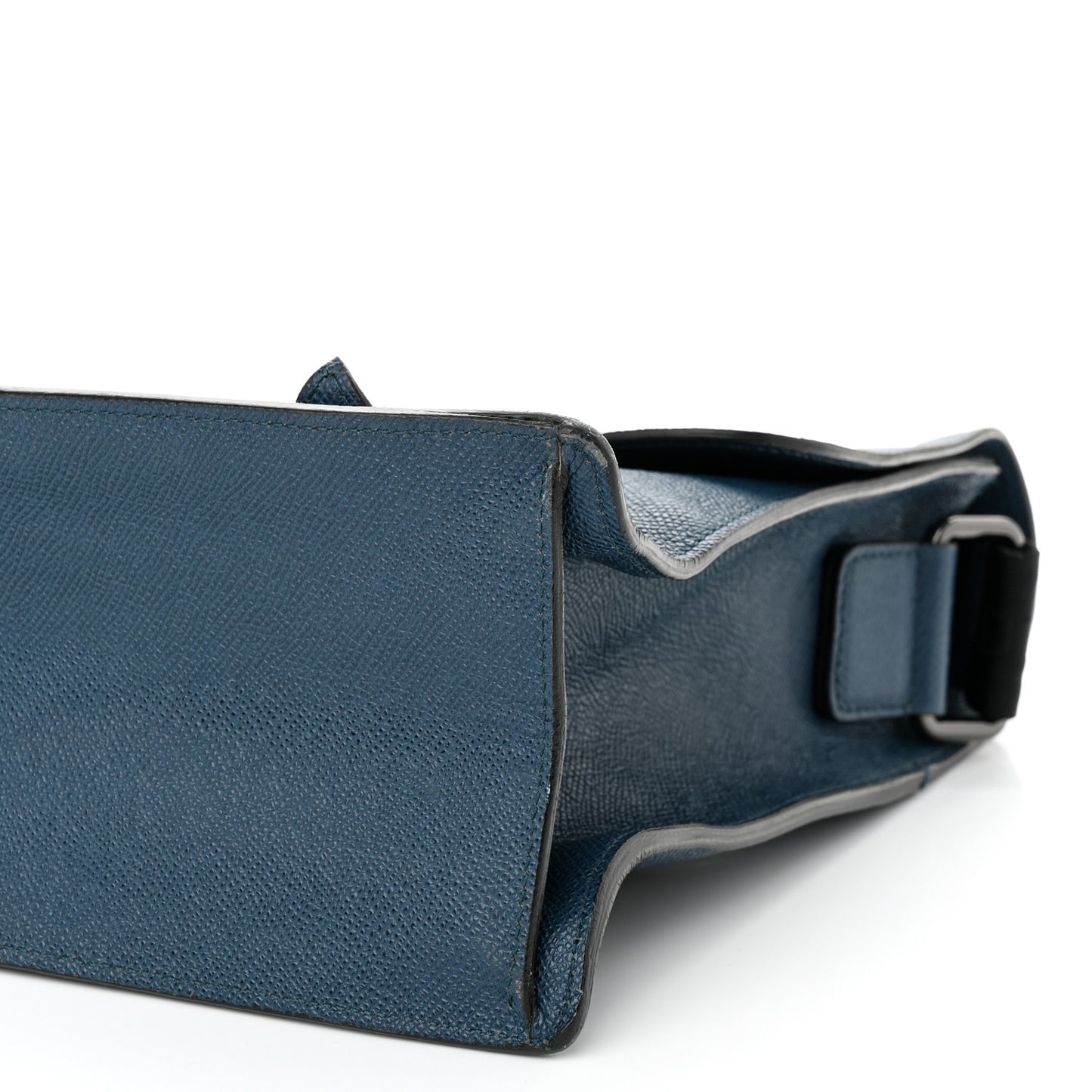 London Grainy Calfskin Rivendale Messenger Bag Blue