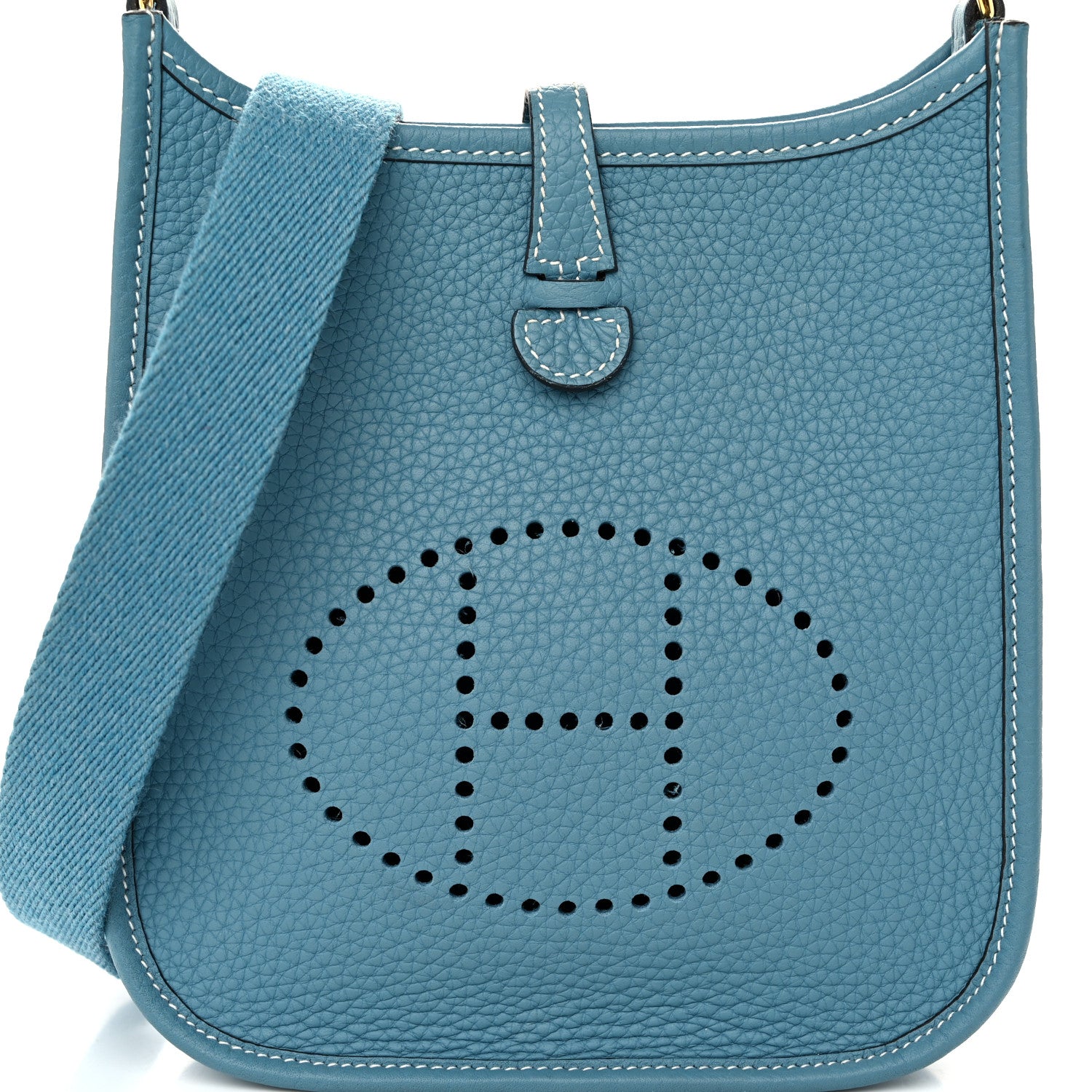 Hermes Taurillon Clemence Evelyne TPM New Blue Jean 8 of 11