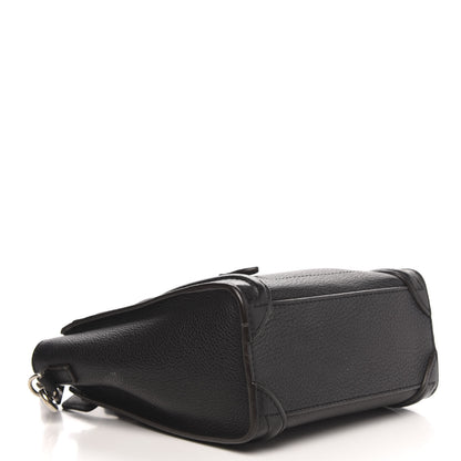 Celine Drummed Calfskin Nano Luggage Black 4 of 9